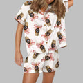 7-B Coffee Satin Pajama Set
