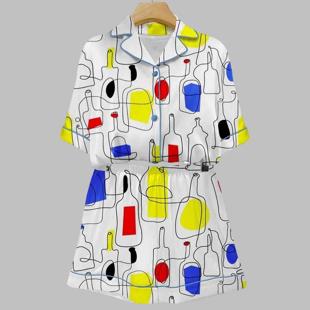 Abstract Wine Art Print Pajama Set