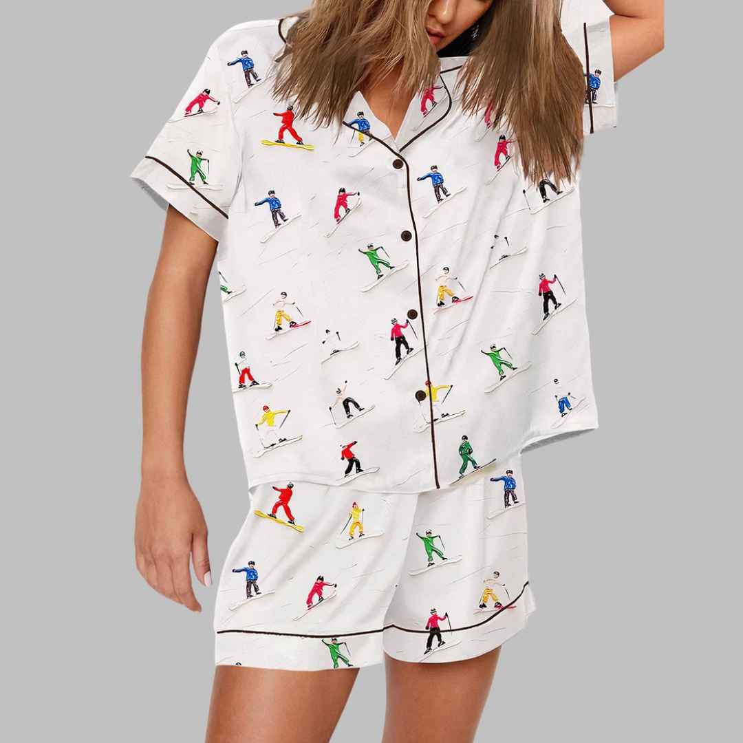 Abstract Winter Apre Ski Pajama Set