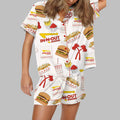 Burger Fast Food Satin Pajama Set