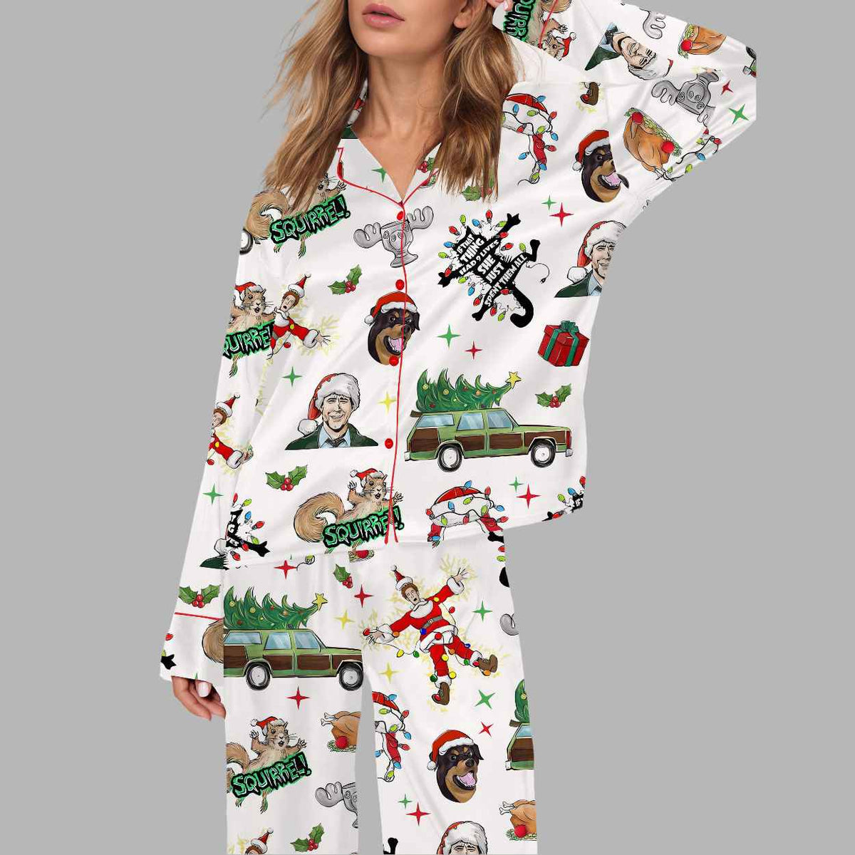 Christmas Vacation Clark Silky Satin Pajama Set