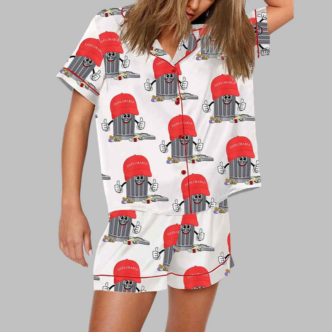 Deplorable Garbage Print Pajama Set