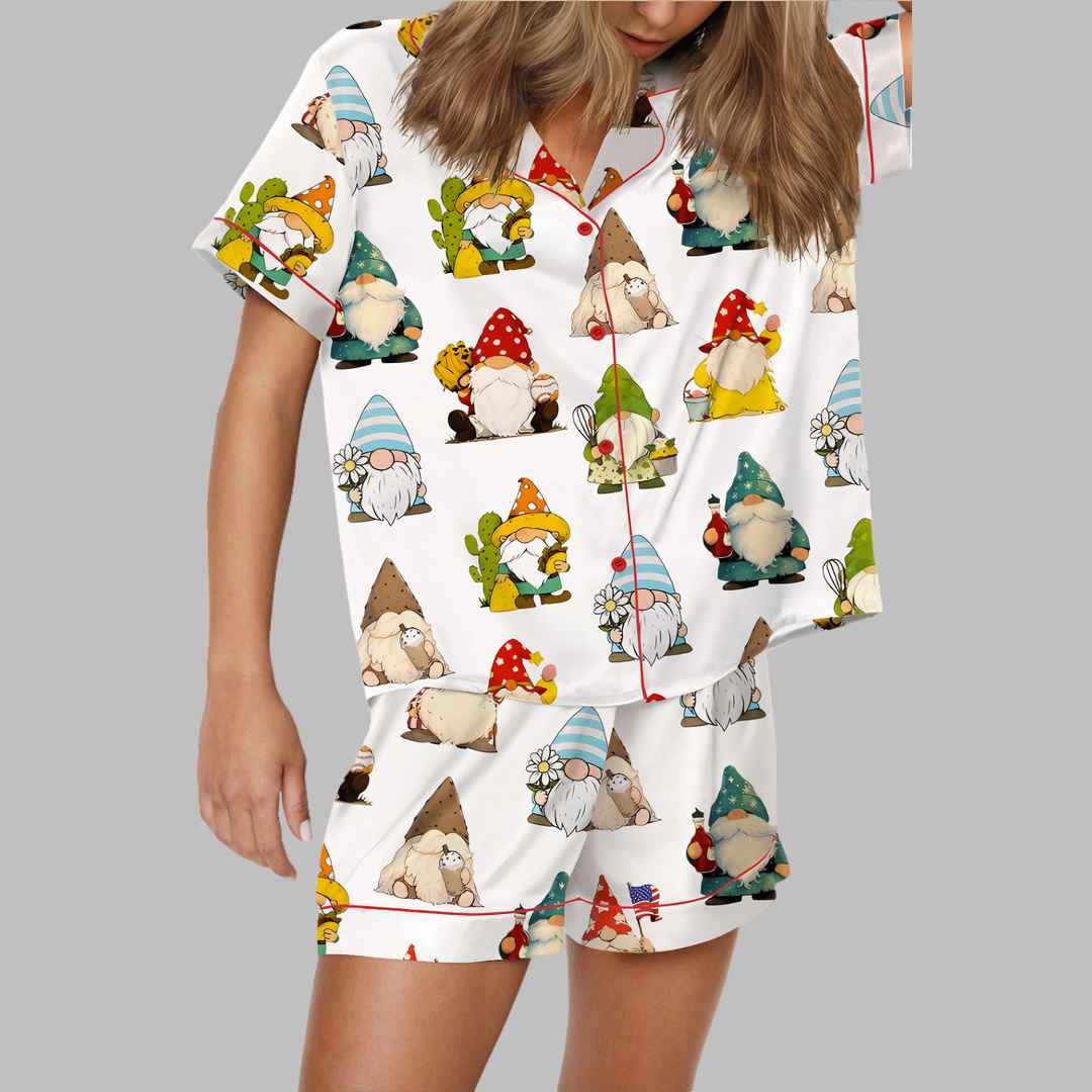 Gnome Satin Pajama Set