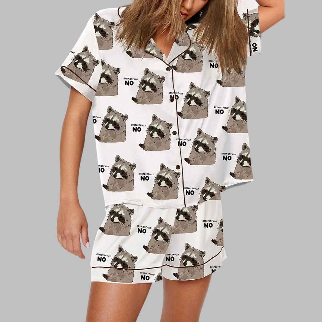 No Respectfully Raccoon Pajama Set