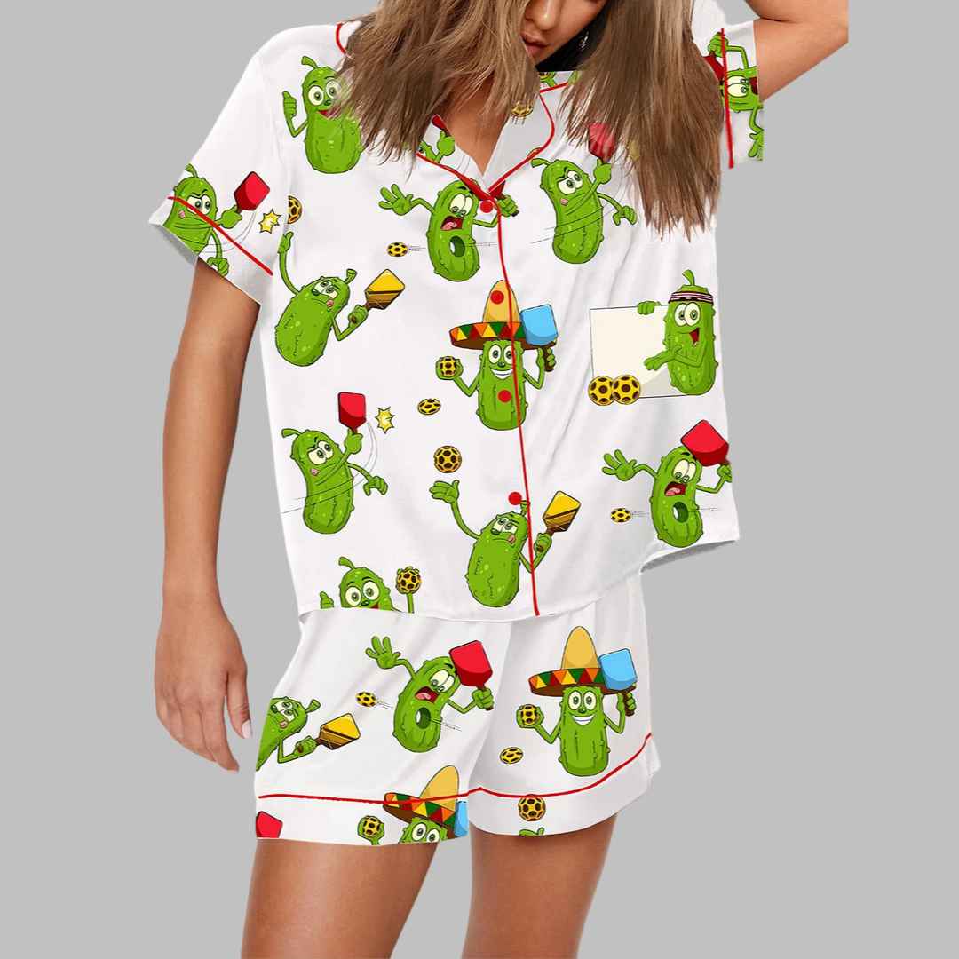 Pickleball Cartoon Pajama Set