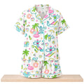 2026 Pool Party Monkey Satin Pajama Set