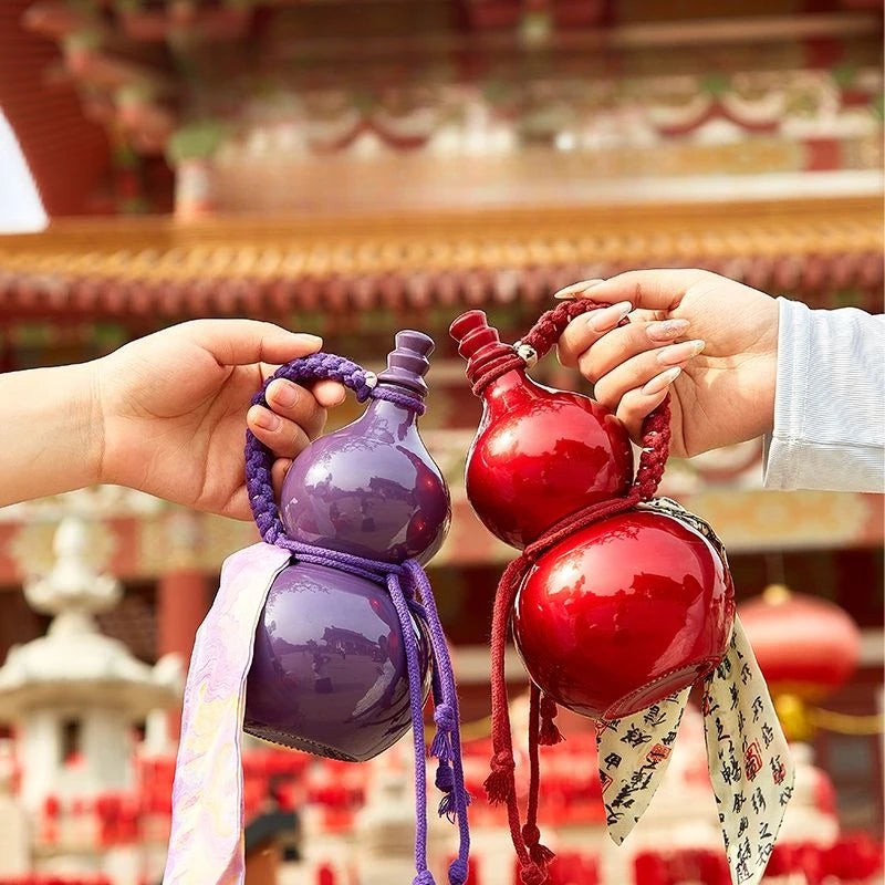 Portable Chinese Style Gourd Water Kettle with Glass Bottle for Soaking Wine