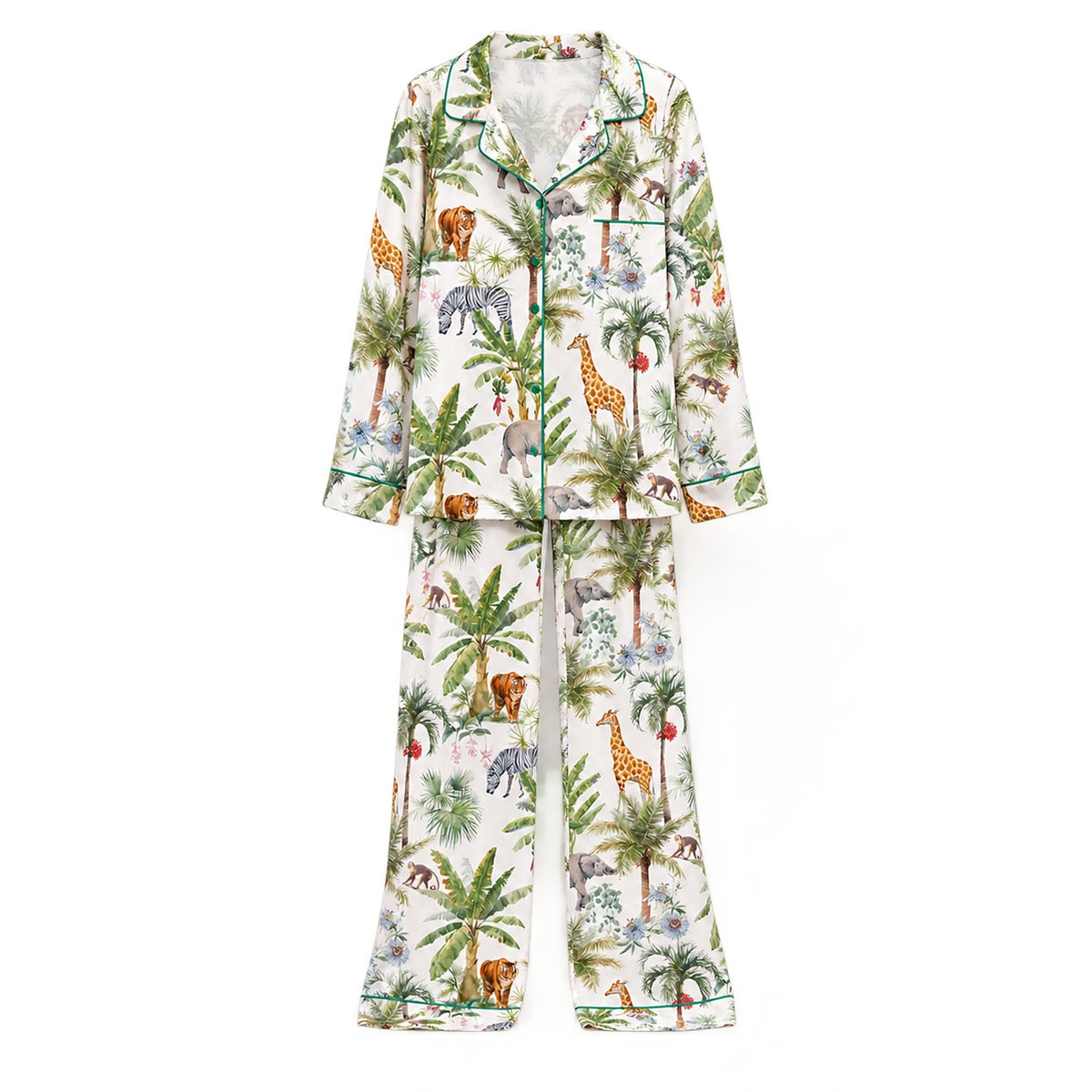 Safari Animal Satin Pajama Set
