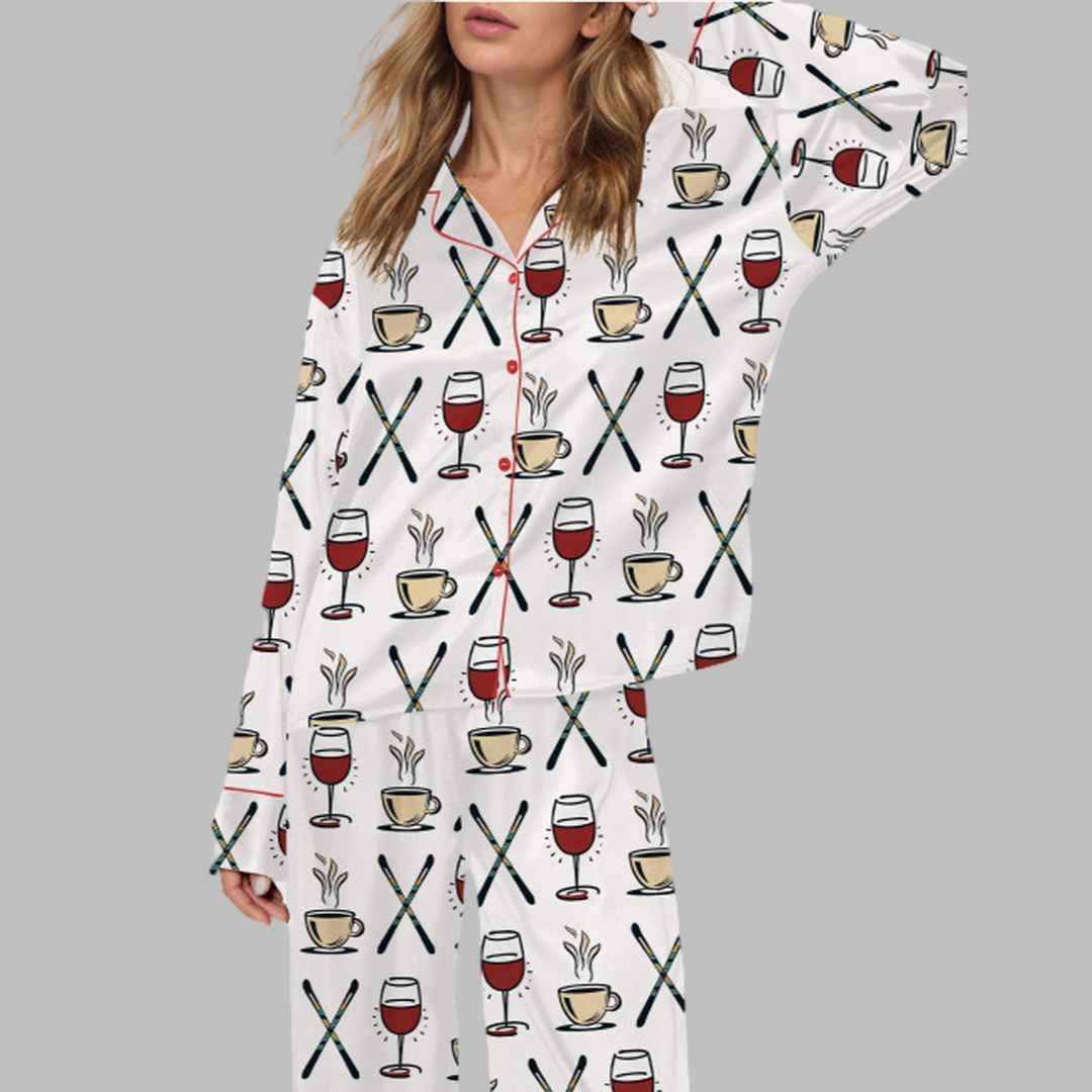 Ski Weekend Trip Satin Pajama Set