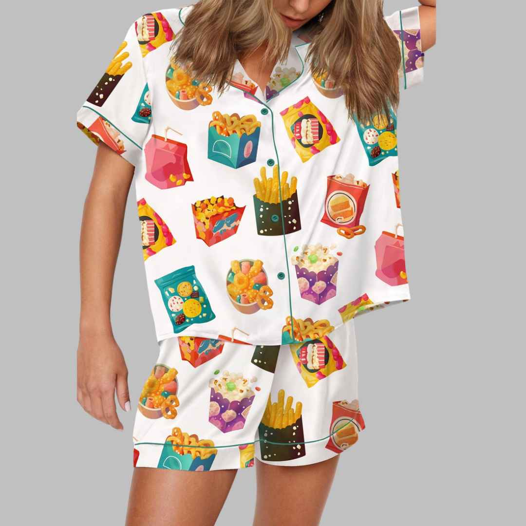 Snacks Satin Pajama Set