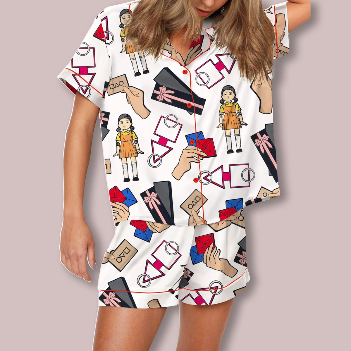 Squid Games Silky Satin Pajama Set