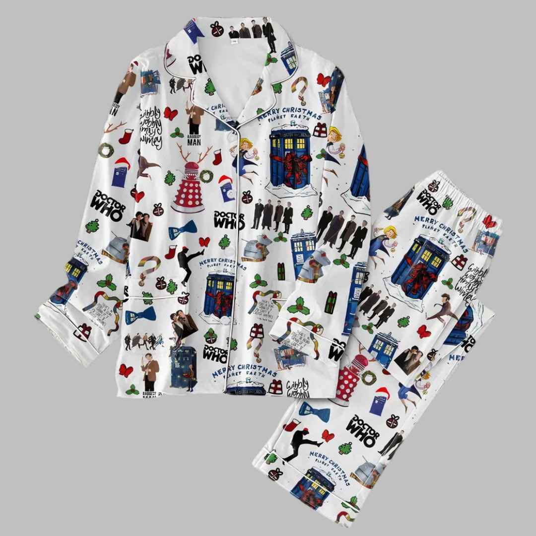 Tardis Doctor Christmas Doctor Who Pajamas Set