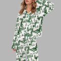 Vintage Apres Ski Silky Satin Pajama Set