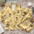 Disney Coquette Pooh Bear Satin Pajamas Set, Winnie the Pooh Loungewear, Retro Disney Pooh Sleepwear