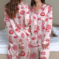 Cocktail Girl Social Club Satin Pajamas Set, Cute Girly Party Pajamas Set, Disco Ball Margarita, Cocktail Bow Loungewear