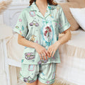 Ariel Mermaid Satin Pajama Set, Disney Princess Silk Pajamas, Little Mermaid Sleepwear for Girls