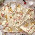 Cute Coquette Simba Christmas Satin Pajamas Set, Lion King Pajamas Set,Disney Matching Family Pajamas,Holiday Sleepwear,Disney Christmas pjs