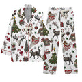 Gothic Christmas Pajamas for Women, Skull & Candy Cane Sleepwear