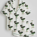 Aesthetic Cocktail Pajama Set, Dirty Martini & Hot Dog Print, Preppy Loungewear