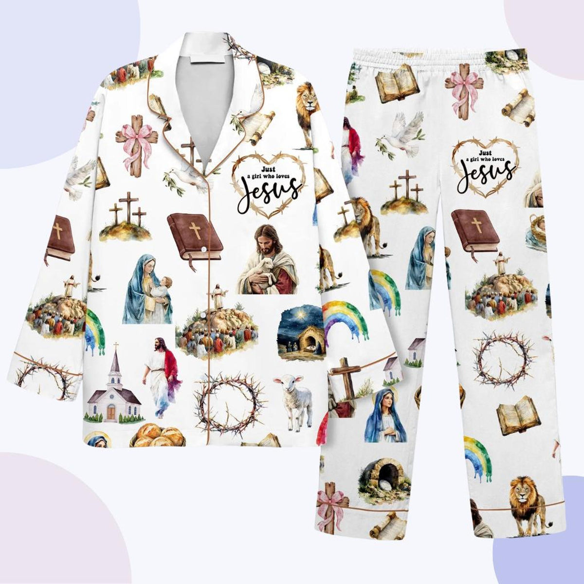 Christian Pajama Set – Faith-Based Religious Print Women’s Sleepwear