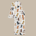 Goldendoodle Dog Print Satin Pajama Set, Unisex Sleepwear Loungewear