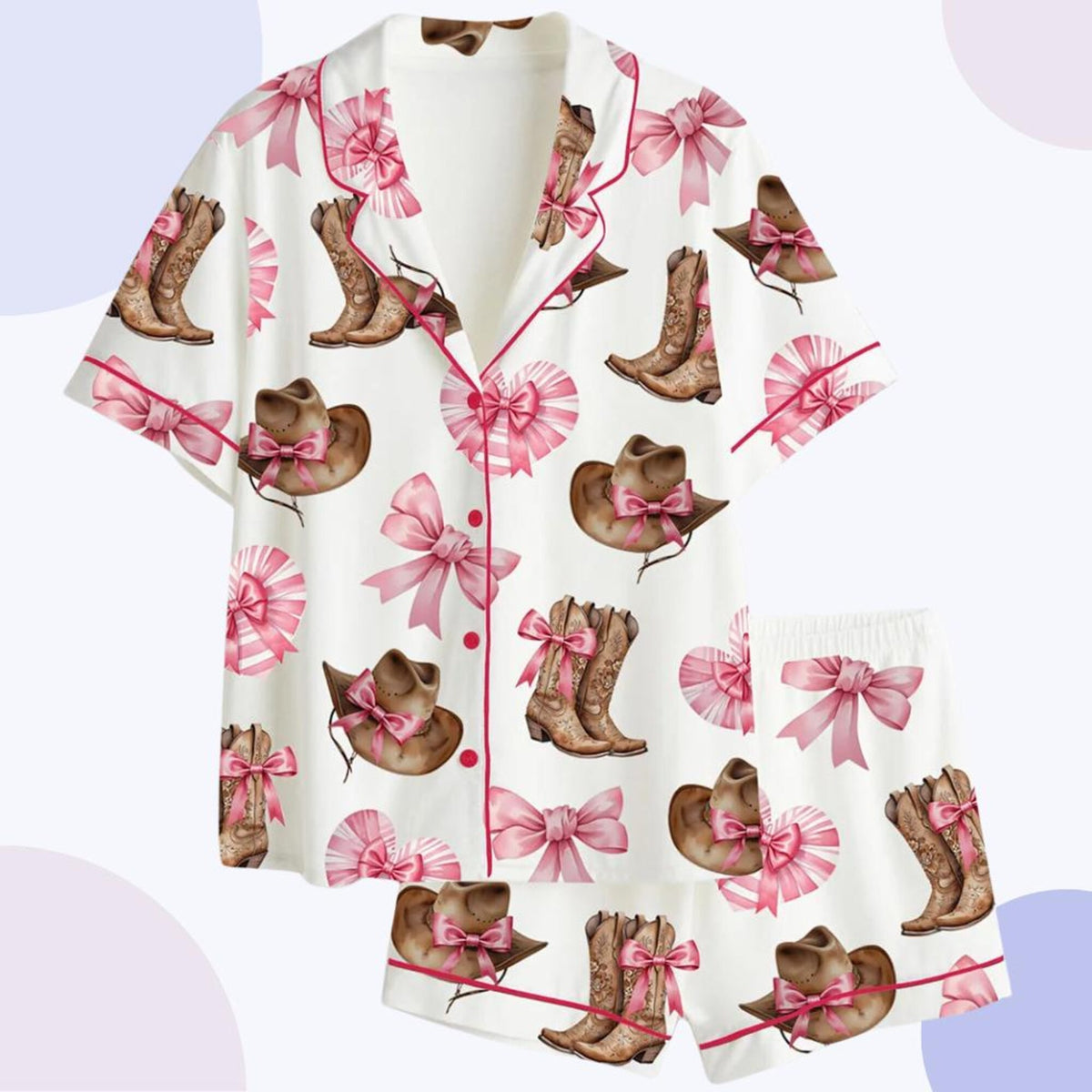 Coastal Cowgirl Pajamas – Western Boots & Bows Coquette Sleepwear