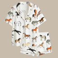 Satin Horse Print Pajama Set, Equestrian Sleepwear, Cowgirl Loungewear Shorts Full Set