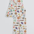Women’s Italy Roma Travel Long Sleeve Satin Pajama Set, European Vacation Print Silky PJs