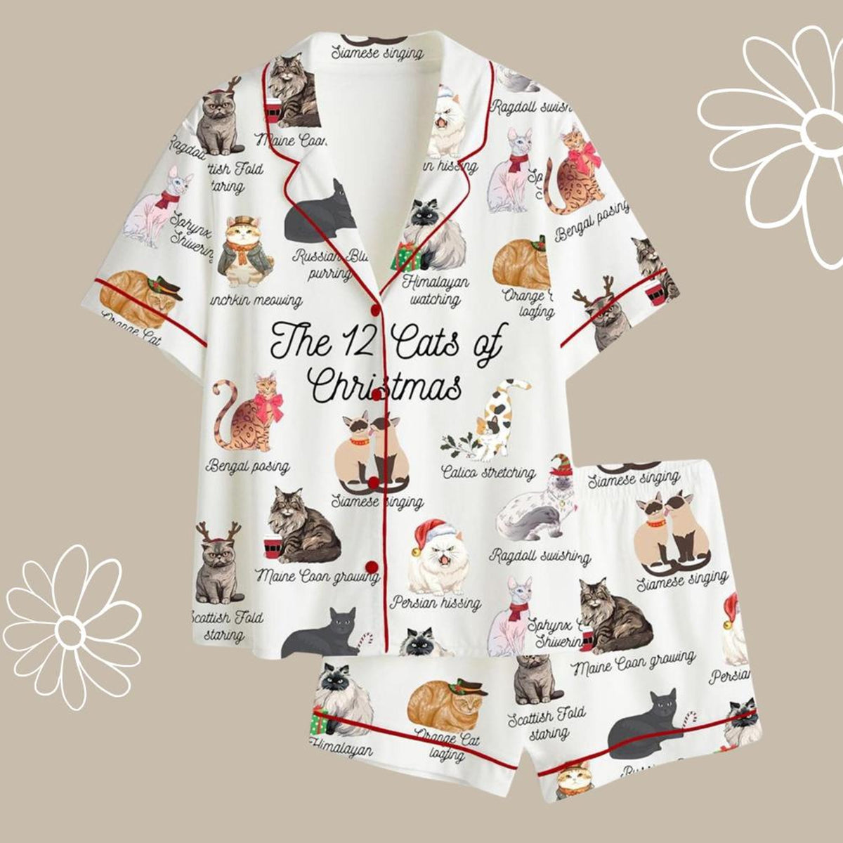 Bride Pajama Set – Wedding Doodles, Bachelorette Sleepwear