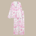 Retro Bachelorette Pajama Set – “Going To The Chapel” Bridal Party Print Short Sleeve PJs