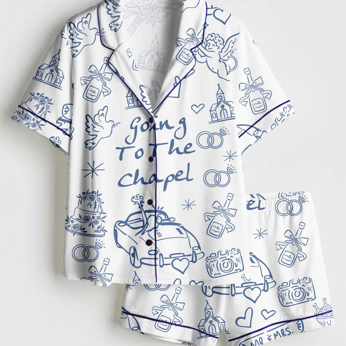 Future Mrs satin sleepwear,Going to the Chapel themed sleepwear,sleepwear for the bride's squad/bridesmaids,bachelorette party sleepwear