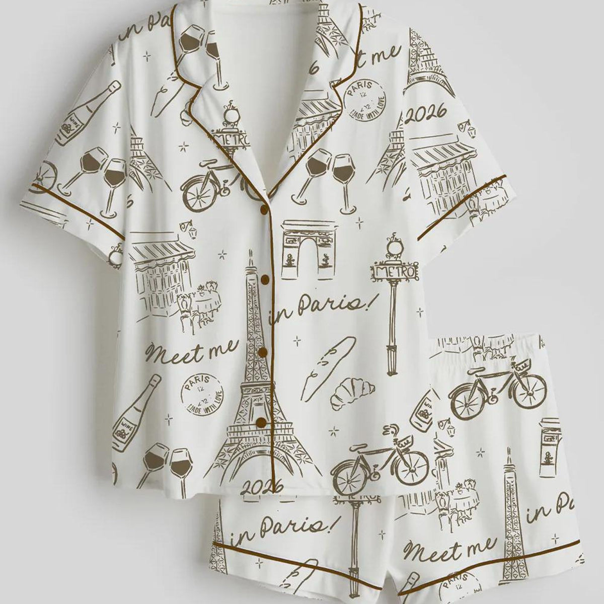 Celebration Print Pajamas, Party Theme Sleepwear, Womens Lounge Pajamas