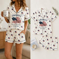 America 1776 2026 Pajama Set for Women, Patriotic Flag Print Sleepwear, 250 Years of Freedom Pajamas, Fourth of July Lounge Set