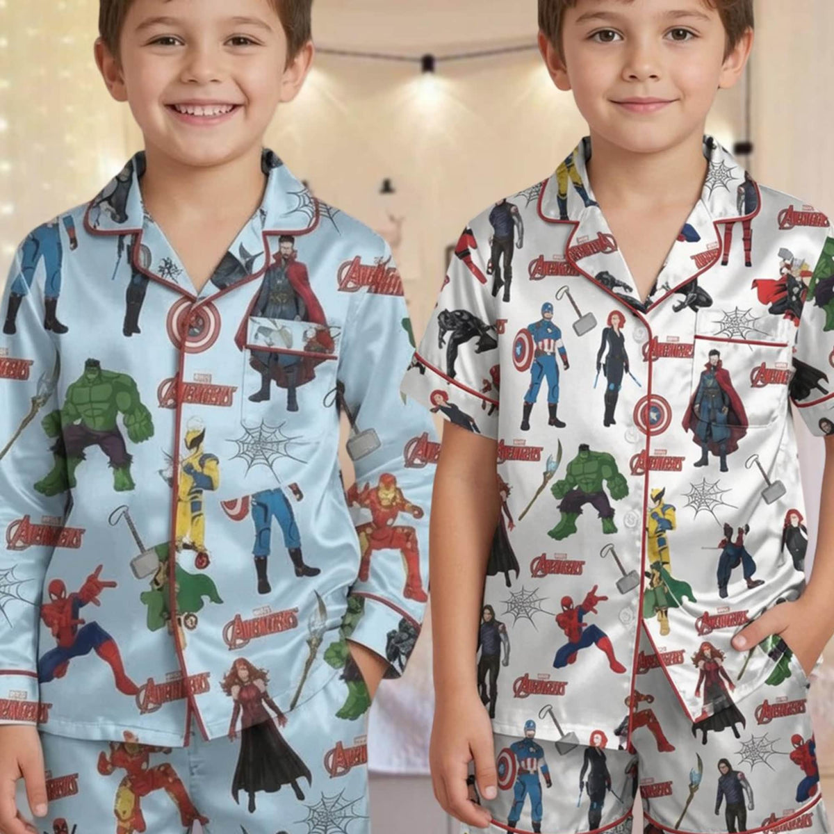 Marvel Avengers Pajamas Shirt,Super Hero Pajamas, Marvel Sleepwear Set, Disney Avengers, Disney Fan Gift,Spiderman Hulk Thor Ironman Captain