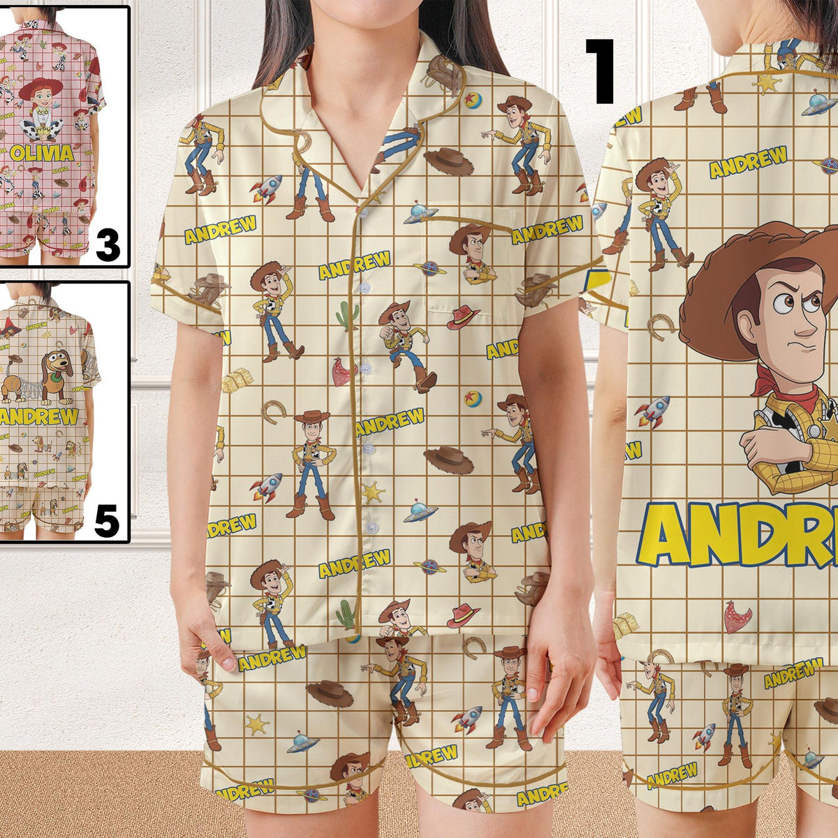 Toy Story Pajamas Set,Cute Woody Buzz Lightyear T-rex Slinky Dog Pjs,Toy Story Character Sleepwear Set,Disney Pixar Fan Shirt,Disney Family