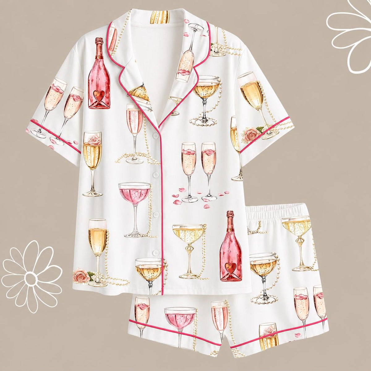 Whimsical Wedding Pajamas Set – Bride & Bridesmaid Sleepwear – Bachelorette Party Gift, Getting Ready Outfit