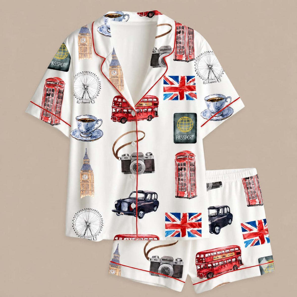 Wedding Toile Pajamas Set – Blue and White Bridal PJs – Bachelorette Party & Getting Ready Outfit