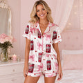 Pink Ghost Pajama Set for Women, Spooky Ghost Sleepwear, Halloween Lounge Set, Matching Fall Pajamas, Ghost Gift for Her