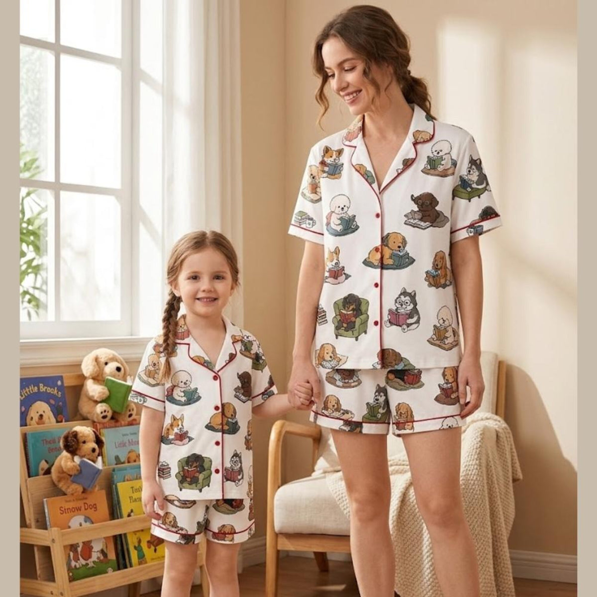 Bookish Pajama Set Vintage Book Lover Pyjamas Dark Academia Sleepwear Cozy Reading Pjs Bookworm Gift Mom Daughter Matching Loungewear