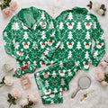 Minnie Mouse Christmas Pajamas, Disney Holiday Sleepwear With Festive Tree Motifs, Sweet Character Nightwear, Cozy Winter Bedtime Outfit