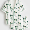 Preppy Prosecco Party Satin Pajama Set, Christmas Holiday Cocktail Sleepwear, Cute Festive Lounge Pjs for Women