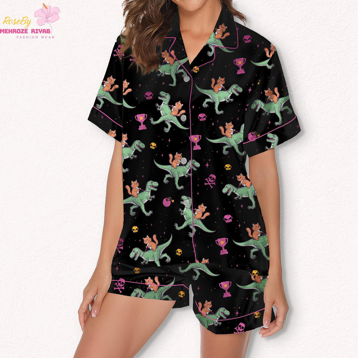 Coastal Cowgirl Pajamas - Martini Print Sleepwear PJ Set - Girls Trip Birthday Gift For Her