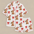 Matching Family Christmas Pajamas, Golden Retriever Holiday Sleepwear, Santa Dog Print PJs, Festive Loungewear, christmas gift set