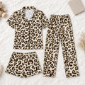 Mommy and Me Leopard Pajamas, Matching Satin Pajama Set, Mother Daughter Sleepwear, Kids Short or Long PJs, Family Matching Outfit