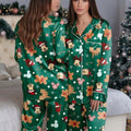 Disney Mickey Mouse Xmas Pajamas, Gingerbread Holiday Print, Candy Cane Sleep Set, Festive Nightwear for Women, Two Piece Christmas Outfit