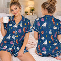 Disney Hercules Hades Satin Pajamas Set, Disney Retro Movie Sleepwear, Pegasus Phil Summer PJs, Disneyland Trip Birthday Gift For Girls
