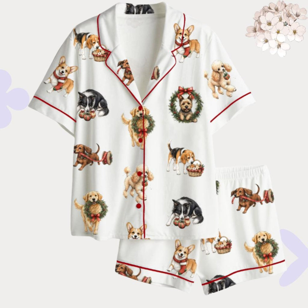 Christmas Dog Pajama Set – Dog Lover Sleepwear – Stocking Stuffer Gift,