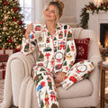 London at Christmas Pajamas, Christmas City Pajama Set for Women, London Holiday Pajamas, Button Up Long Sleeve Xmas PJs