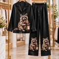 Funny Wine Raccoon Pajama Set