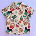 Disney Mickey Minnie Snacks Christmas Hawaiian Shirt, Disneyland Christmas Party 2026 Outfit, Mickey Mouse Button Up
